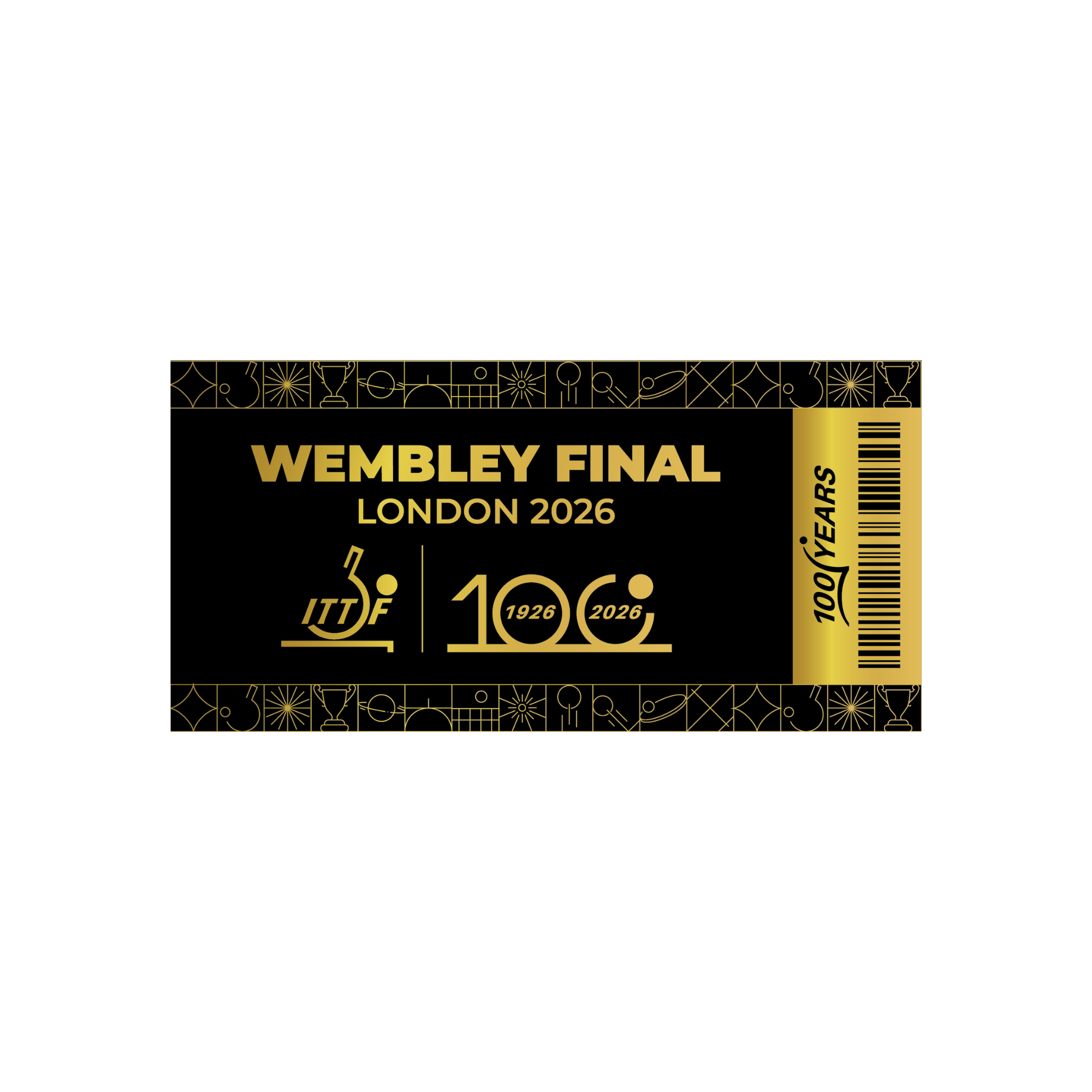 ITTF 100 Years Centenary 2026 Souvenir Ticket - Official Collectible