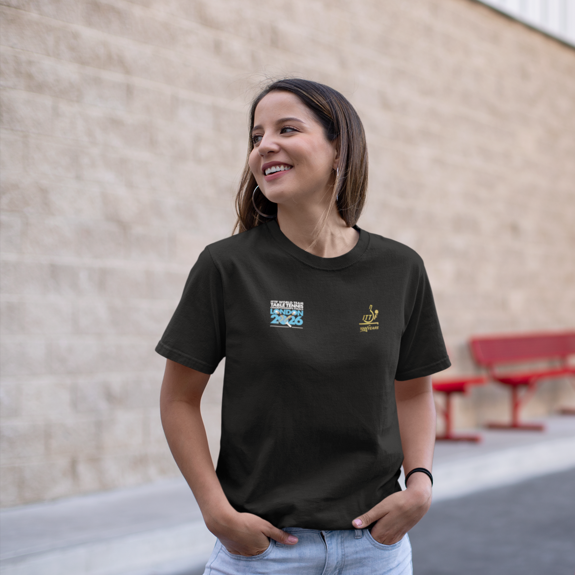 London 2026 / ITTF - Black Logo T-Shirt